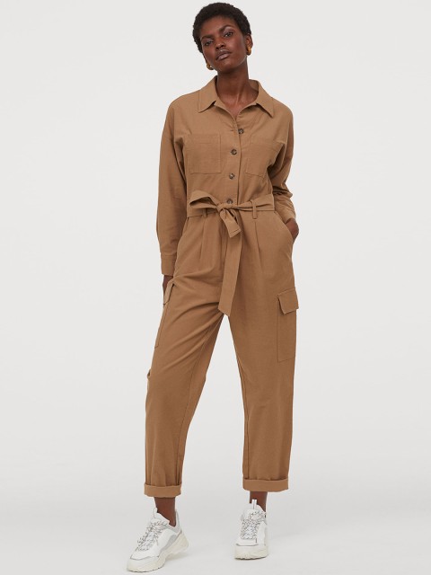 

H&M Women Beige Utility Jumpsuit