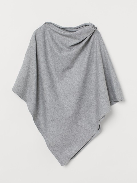 

H&M Women Grey Fine-knit Poncho
