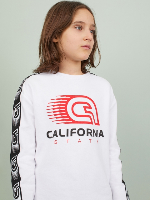 

H&M Boys White Printed Sweatshirt