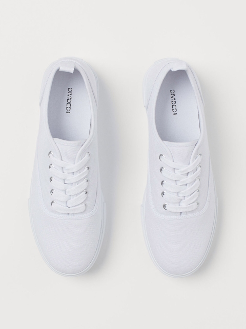 

H&M Women White Solid Platform Trainers
