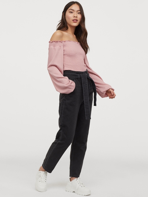 

H&M Women Pink Off-the-shoulder Top