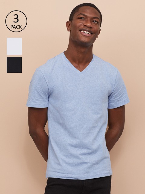 

H&M Men 3-pack T-shirts Slim Fit, Blue