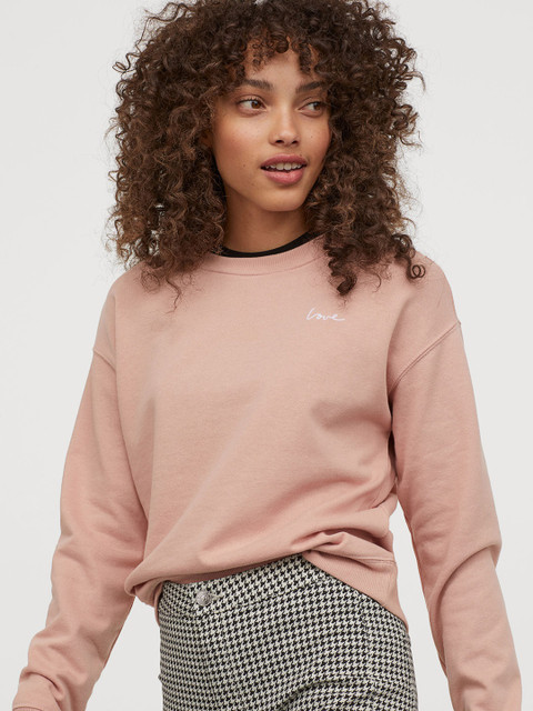 

H&M Women Peach-Coloured Solid Sweatshirt