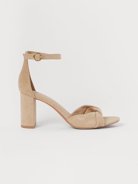 

H&M Women Beige Solid Sandals