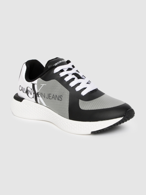 

Calvin Klein Men Grey & White Textured Sneakers