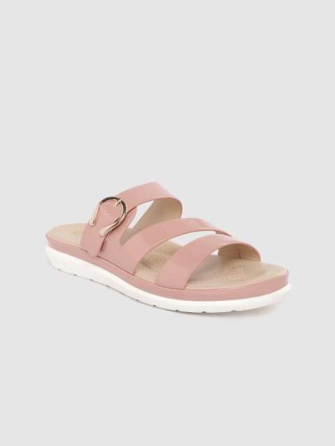 

Carlton London Women Pink Solid Buckle Detail Comfort Heels