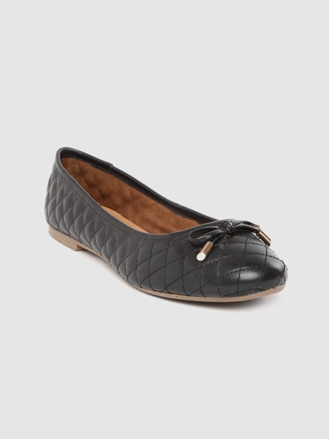 

Carlton London Women Black Quilted Leather Ballerinas
