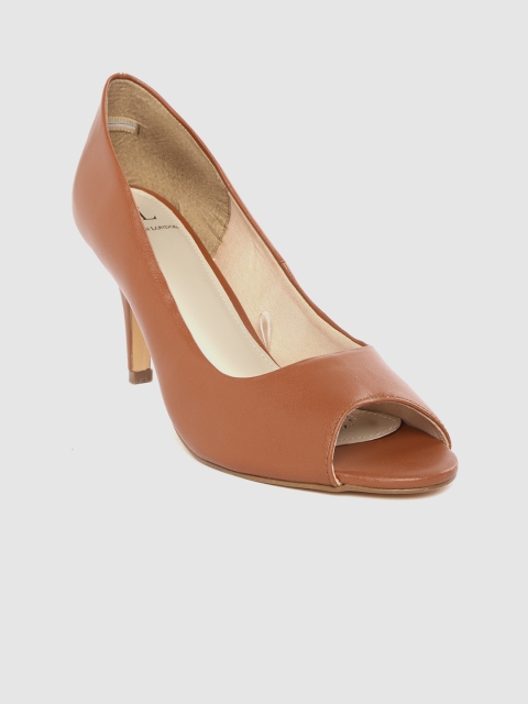 

Carlton London Women Tan Brown Solid Heeled Peep Toes