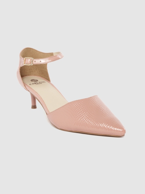 

Carlton London Women Pink Snakeskin Textured Pumps