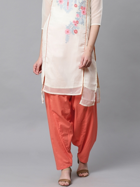 

Kifahari Women Coral Orange Solid Salwar