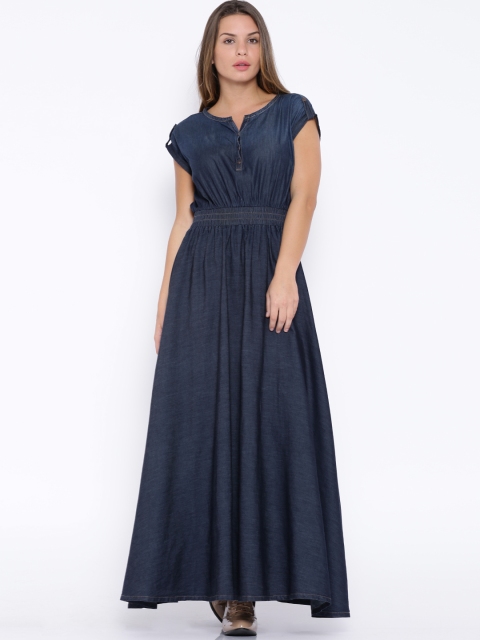 

Tokyo Talkies Navy Denim Maxi Dress, Navy blue
