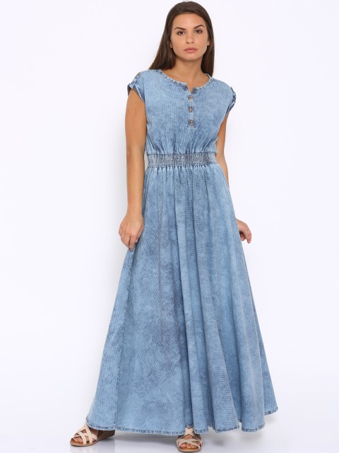 

Tokyo Talkies Blue Denim Maxi Dress