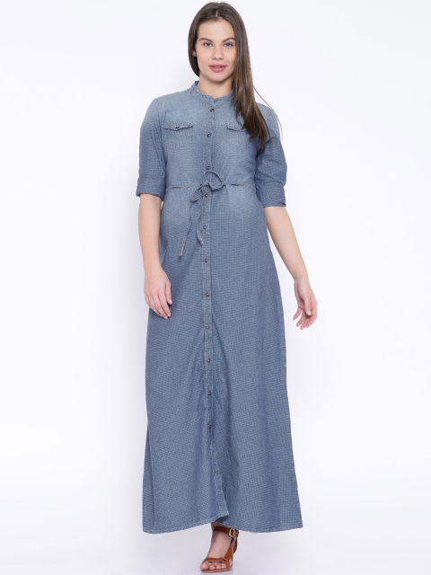 

Tokyo Talkies Blue Denim Maxi Dress
