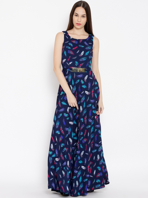

Tokyo Talkies Navy Floral Print Maxi Dress, Navy blue