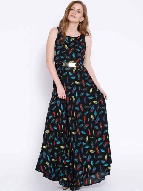 

Tokyo Talkies Black Printed Maxi Dress