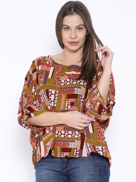 

Tokyo Talkies Multicoloured Printed Boxy Top, Multi