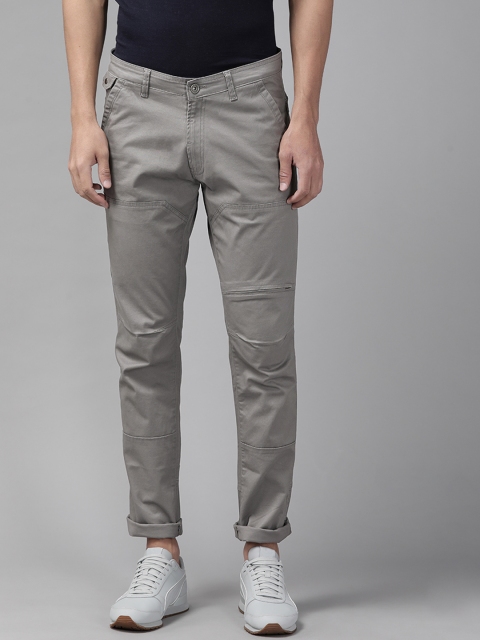 

SPYKAR Men Grey Slim Fit Solid Trousers