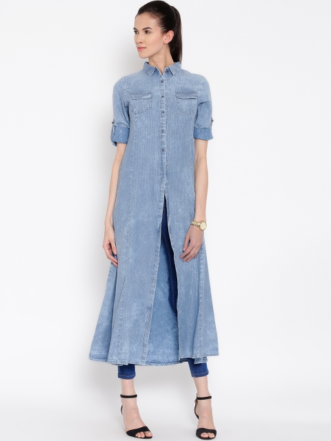 

Tokyo Talkies Blue Denim Maxi Tunic