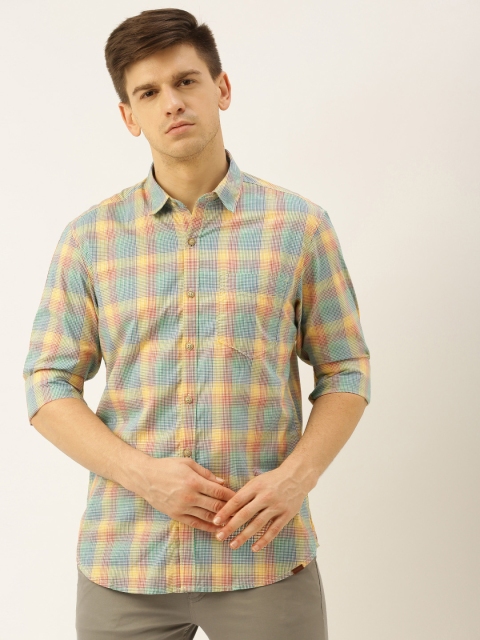

John Players Men Multicoloured Trim Slim Fit Checked Casual Shirt, Multi