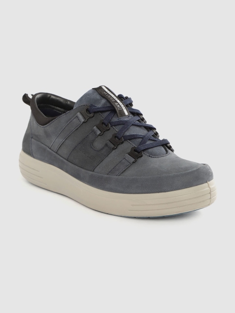 

Woodland Men Navy Blue Solid Leather Sneakers