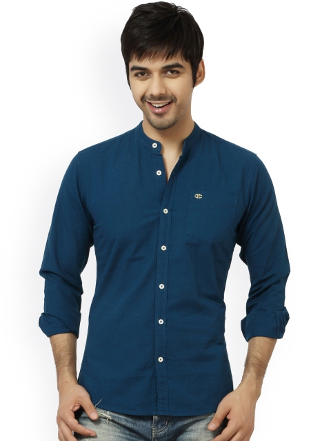 

L.A. SEVEN Navy Slim Fit Casual Shirt, Navy blue