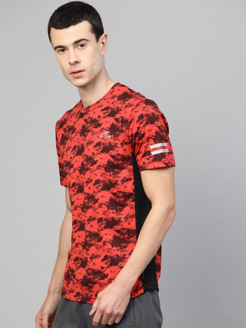 

Alcis Men Red & Black Printed Round Neck Running T-shirt