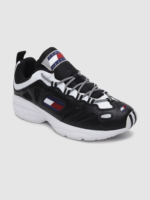 

Tommy Hilfiger Men Black Solid Leather Sneakers