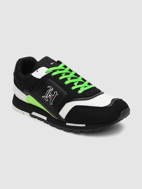 

Tommy Hilfiger Men Black & White Colourblocked Sneakers