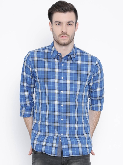 

United Colors of Benetton Blue Checked Casual Shirt