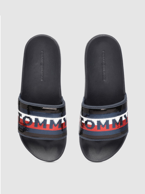 

Tommy Hilfiger Women Blue & Red Sequinned Sliders
