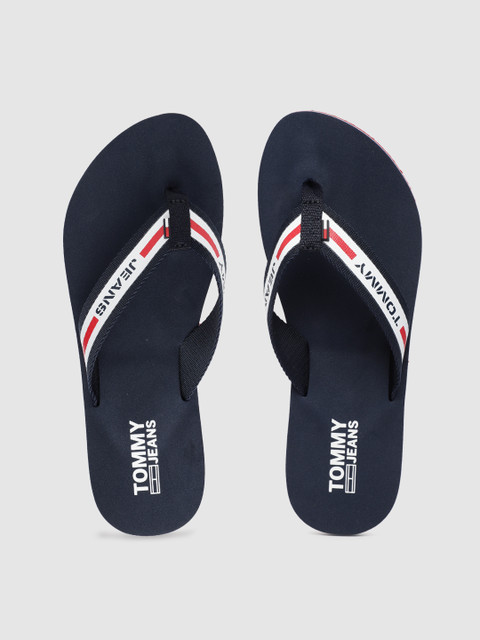 

Tommy Hilfiger Women Navy Blue & White Printed Thong Flip-Flops