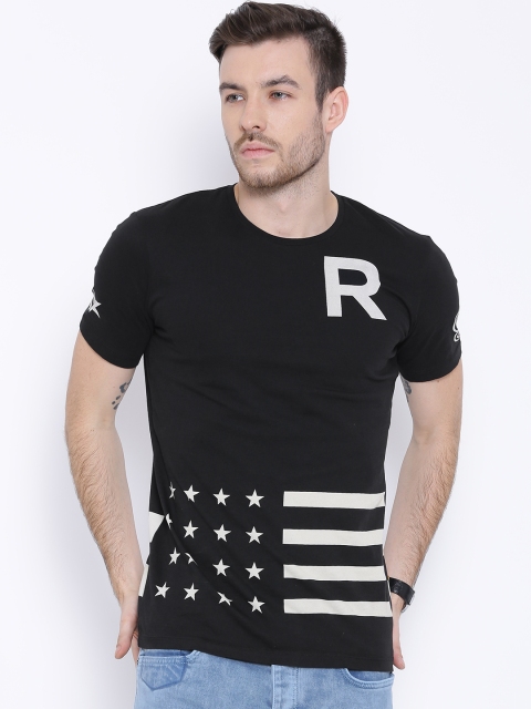 

United Colors of Benetton Black Printed T-shirt