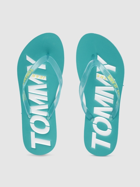 

Tommy Hilfiger Women Teal Blue Printed Thong Flip-Flops