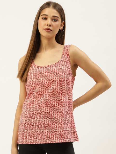 

An Episode Women Red & White Printed Top