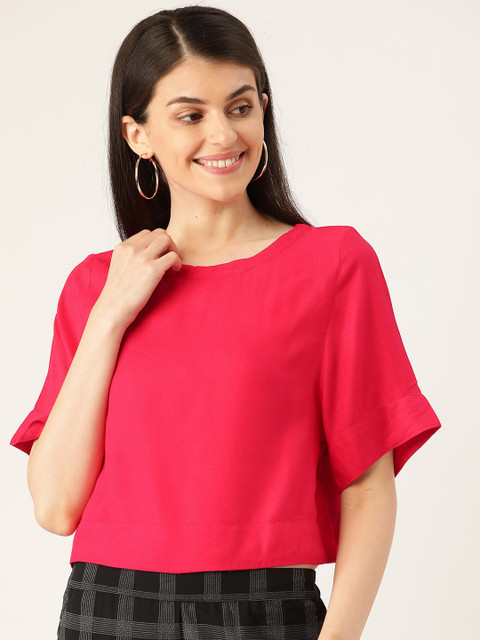 

An Episode Women Red Solid Cropped Boxy Top