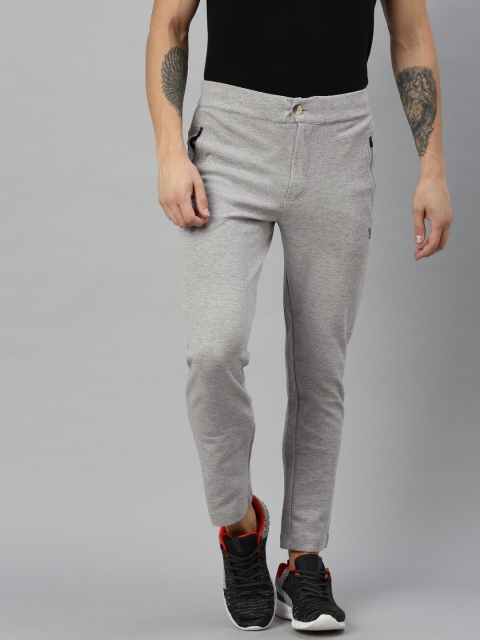 

French Connection Men Grey Melange Solid Slim Fit Track Pants