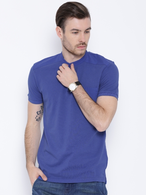 

United Colors of Benetton Blue Henley T-shirt