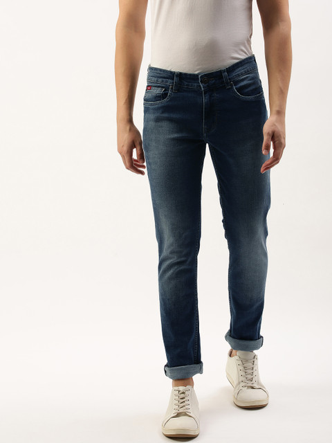 

Lee Cooper Men Blue Slim Fit Low-Rise Low Distress Stretchable Jeans