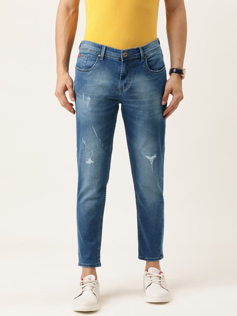 

Lee Cooper Men Blue Artie Slim Fit Mid-Rise Low Distress Stretchable Jeans