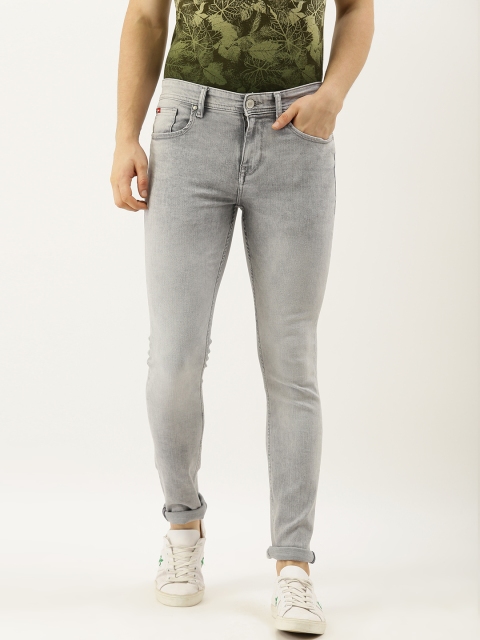 

Lee Cooper Men Grey Skinny Fit Mid-Rise Clean Look Stretchable Jeans