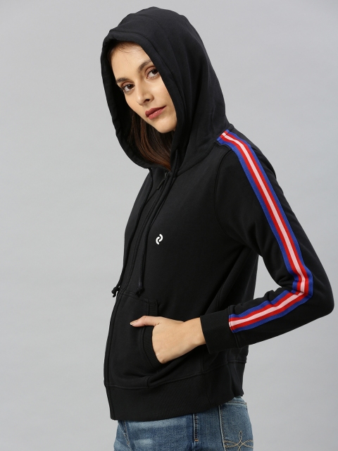 

Denizen From Levis Women Black Solid Hooded Sweatshirt