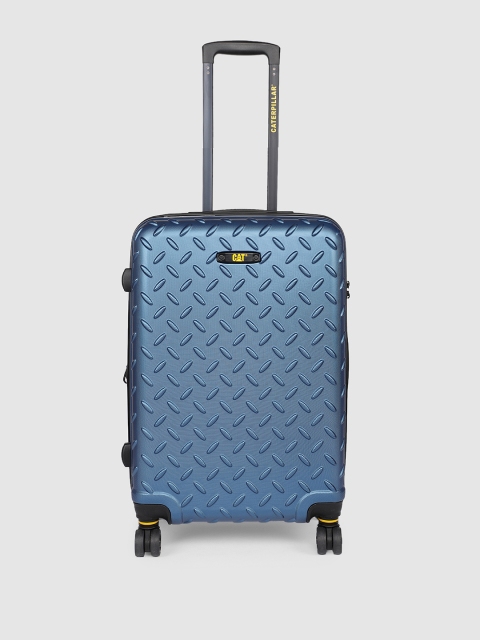 

CAT Unisex Blue Textured Industrial Plate 24" Medium Trolley Suitcase