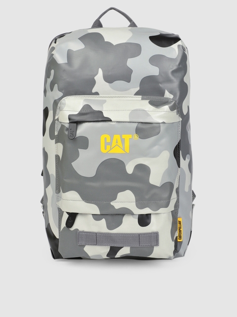 

CAT Unisex Grey & Black Camouflage Printed Backpack