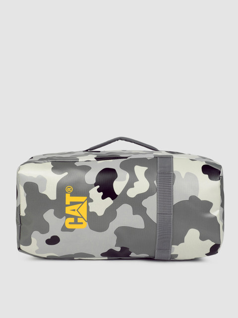 

CAT Dome Grey And Black Camouflage Printed Dome Duffel Bag Cum Backpack