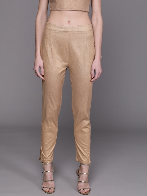 

AKS Couture Women Beige Regular Fit Solid Trousers