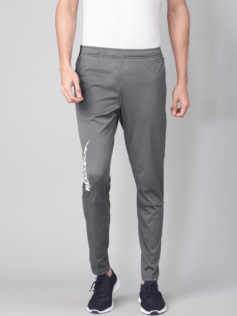 

Reebok Men Charcoal Grey Brand Logo Print Detail Structure Training Track Pants