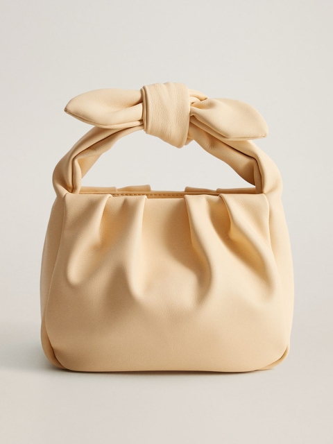 

MANGO Beige Solid Handheld Bag