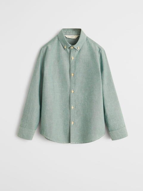 

Mango Kids Boys Green Regular Fit Solid Casual Shirt