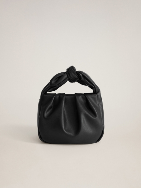 

MANGO Black Solid Hobo Bag