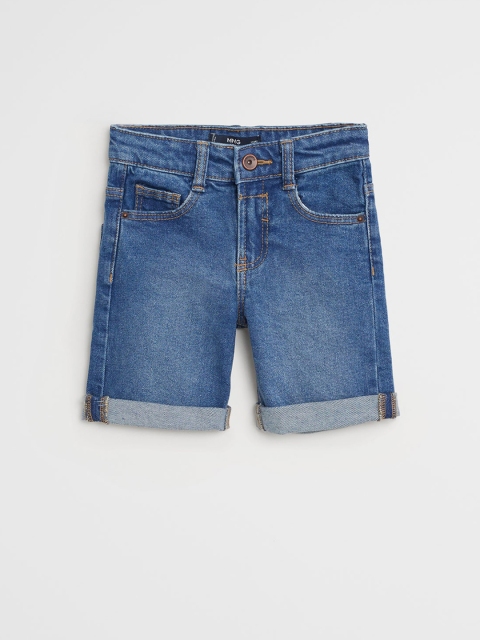 

Mango Kids Boys Blue Washed Slim Fit Denim Shorts